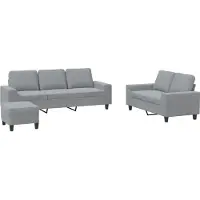 vidaXL Ensemble de canapés 3 pièces gris clair tissu