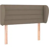 vidaXL Tête de lit avec oreilles taupe 163x23x118/128 cm Tissu