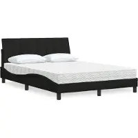 vidaXL Lit avec matelas "Hanko" noir 160x200 cm Tissu