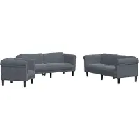 vidaXL Ensemble de canapés 3 pièces gris foncé velours