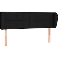 vidaXL Tête de lit avec oreilles noir 147x23x78/88 cm Tissu