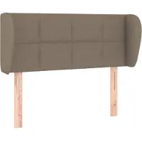 vidaXL Tête de lit avec oreilles Taupe 203x23x78/88 cm Tissu