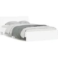 vidaXL Cadre de lit avec tête de lit blanc 120x190 cm