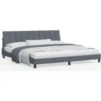 vidaXL Cadre de lit sans matelas "Hanko" gris foncé 200x200 cm velours