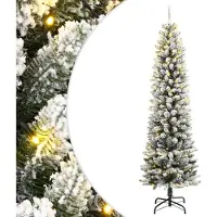vidaXL Sapin de Noël artificiel 300 LED et neige floquée 180 cm