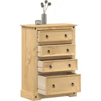 vidaXL Commode Corona 80x43x114 cm pin massif