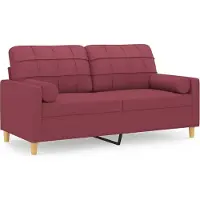 vidaXL Canapé 2 places avec coussins décoratifs vin rouge 140 cm Tissu