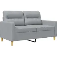 vidaXL Canapé à 2 places Gris clair 120 cm Tissu