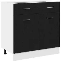 vidaXL Cabinet avec Tiroir Riga Chêne noir 80 x 46 x 81,5 cm