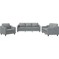 vidaXL Ensemble de canapés 3 pièces avec coussins Tissu gris clair
