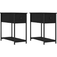 vidaXL Tables de chevet 2 pcs noir 30x60x60 cm bois d’ingénierie