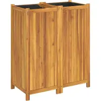 vidaXL Jardinière avec doublure 84x42x100 cm bois massif d'acacia