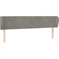 vidaXL Tête de lit avec oreilles gris clair 203x23x78/88 cm velours