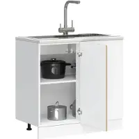 vidaXL Armoire basse de cuisine Lyon Chêne Sonoma Matériau dérivé du bois