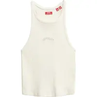 Superdry Femme Débardeur à dos Nageur et Logo Essential Blanc Taille: 38