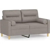 vidaXL Canapé 2 places avec oreillers décoratifs taupe 120 cm tissu