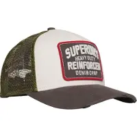 Superdry Femme Coton Casquette Camionneur en Maille Filet, Noir &amp; Blanc