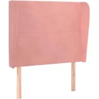 vidaXL Tête de lit avec oreilles rose 93x23x118/128 cm velours