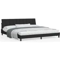 DKD Home Decor Cadre de lit avec tête de lit noir 200x200 cm velours