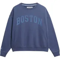 Superdry pour femme. W2012443A Athletic Essentials - Sweatshirt ample à col ras du cou - marine (S), Casuel, Coton