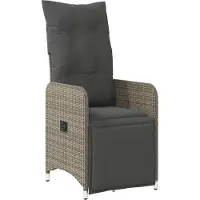 vidaXL Chaises d'extérieur 2 pcs. avec table Gris Poly Rattan