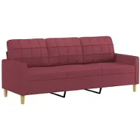 vidaXL Canapé 3 places vin rouge 180 cm Tissu