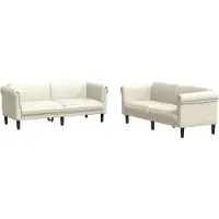vidaXL 2-pc. Ensemble canapé velours crème