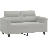 vidaXL Ensemble de canapés 3 pièces avec coussins gris clair tissu microfibre