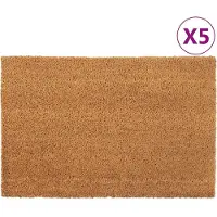 vidaXL Tapis de porte 5 pcs naturel 40x60 cm fibre de coco touffeté