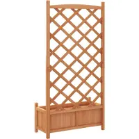 vidaXL Jardinière avec treillis marron bois massif de sapin