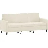 vidaXL Canapé à 3 places Crème 180 cm Velours