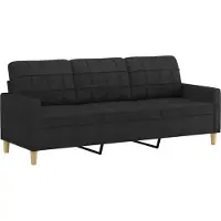 vidaXL Ensemble de canapés 2 pièces avec coussins Tissu noir