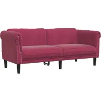 vidaXL 2-pc. Ensemble de canapé velours rouge vin