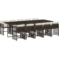 vidaXL Ensemble de jardin 11 pièces avec coussins Marron Poly rotin
