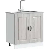 vidaXL Armoire sous évier Kalmar Gris Sonoma 80x46x81,5 cm
