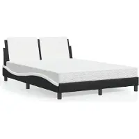 vidaXL Cadre de lit sans matelas "Zadar" noir et blanc 120x200 cm similicuir
