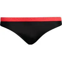 Superdry pour femme. W3010386A Bas de bikini élastique classique noir (XS), Beachwear, Polister recyclé, Durable
