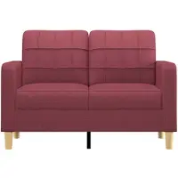 vidaXL Canapé à 2 places Rouge bordeaux 120 cm Tissu