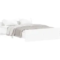 vidaXL Cadre de lit avec tête et pied de lit blanc 140x190 cm
