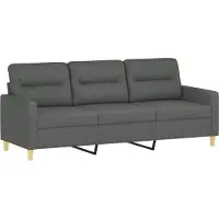 vidaXL Canapé à 3 places Gris foncé 180 cm Tissu