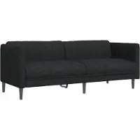 vidaXL Ensemble de canapés 3 pièces noir tissu