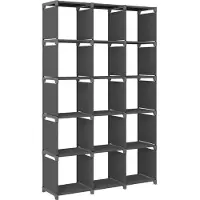 vidaXL Étagère d'affichage 15 cubes Gris 103x30x175,5 cm Tissu