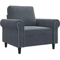vidaXL Fauteuil gris foncé 60 cm velours