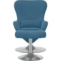vidaXL Tabouret uf avec repose-pieds en velours bleu
