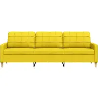vidaXL Canapé 3 places jaune clair 210 cm Tissu