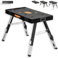 FUXTEC Établi universel 5 en 1 | Table de travail mobile jusqu'à 150kg | Forme de travail avec roulettes | Rouleau de transport avec 5 fonctions | Planche à roulettes | FX-WB
