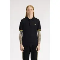 Fred perry pour homme. K2323 Polo contrasté noir, or (M), Casuel, Coton, Manche courte