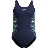 Speedo Placement Muscleback Swimsuit Bleu 7-8 Years Fille