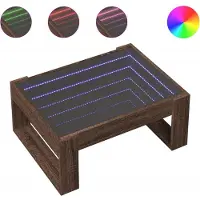 vidaXL Table basse avec Infinity-LED brun imitation chêne 70x53x30 cm
