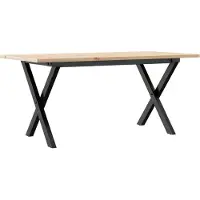 vidaXL Table basse piètement en X 90x40x45cm pin massif et acier